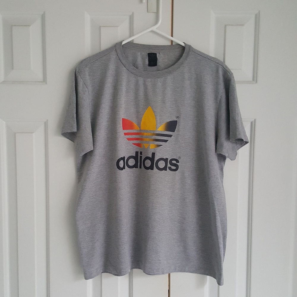 Adidas Men's Gray cotton T-shirt